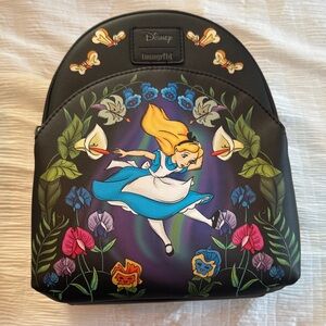 Loungefly Disney Alice in Wonderland Floral Black Backpack